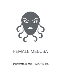 female Medusa icon. Trendy female Medusa logo concept on white background from Fairy Tale collection. Suitable for use on web apps, mobile apps and print media.