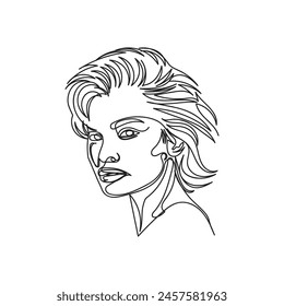 Female minimal design hand drawn one line style drawing, one line art continuous drawing 