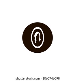 Female in a mirror icon. flat design