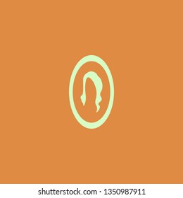 Female in mirror vector icon. flat design