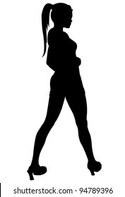 Female Model Posing Silhouette