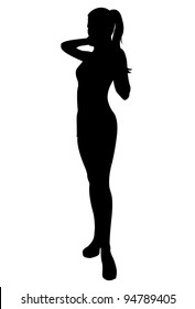 Female model standing silhouette
