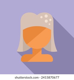 Female model wig icon flat vector. Trend fashion. Fashion attire lady