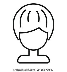 Female model wig icon outline vector. Trend fashion. Fashion attire lady