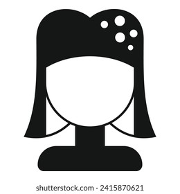 Female model wig icon simple vector. Trend fashion. Fashion attire lady