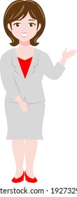 Female moderator caster business illustration material