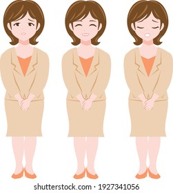 Female moderator caster business illustration material