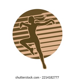 female modern dancing vector silhouette