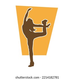 female modern dancing vector silhouette