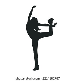 female modern dancing vector silhouette