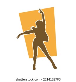 female modern dancing vector silhouette
