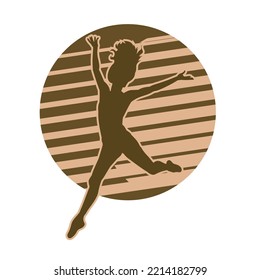 female modern dancing vector silhouette