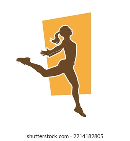 female modern dancing vector silhouette