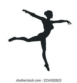 female modern dancing vector silhouette