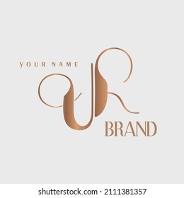 Female monogram UK for a beauty center. Logo vector linear initials U K. Emblem design Lettering business logotype