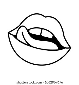 Female Mouth Tongue Out Teeth Stock Vector (Royalty Free) 1062967676 ...