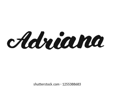 Female Name Adriana Handwritten Lettering Black Stock Vector (Royalty ...