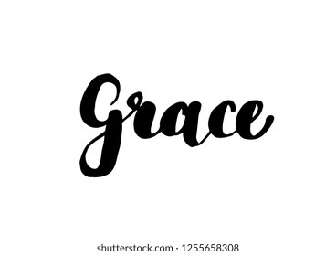 Female Name Grace Handwritten Lettering Black Stock Vector (Royalty ...