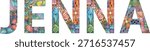 Female name JENNA. Vector decorative object