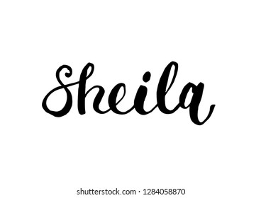 Female Name Sheila Handwritten Lettering Black Stock Vector Royalty Free