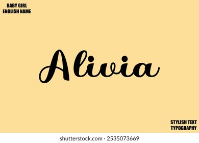 Nombre femenino - en texto de tipografía cursiva con estilo Alivia