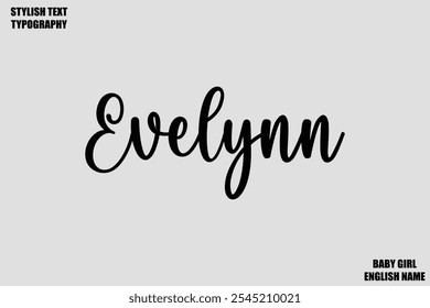 Female Name - in Stylish Cursive Typography Text Evelynn