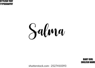 Nome Feminino - em Elegante Lettering Cursive Typography Texto Salma