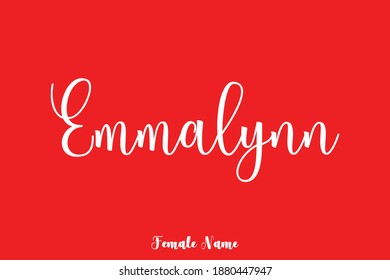 -Female Name Typescript Cursive Calligraphy On Red Background