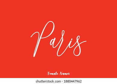 -Female Name Typescript Cursive Calligraphy On Red Background