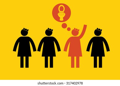 Female needs a restroom