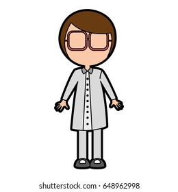 female nerd avatar character