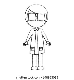 female nerd avatar character