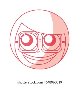 female nerd avatar character