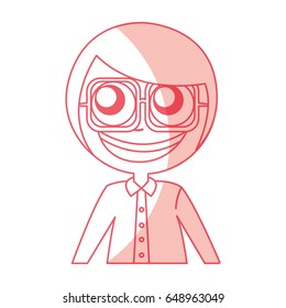 female nerd avatar character