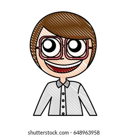 female nerd avatar character