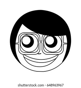 female nerd avatar character