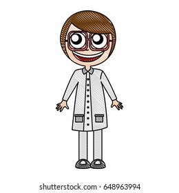female nerd avatar character