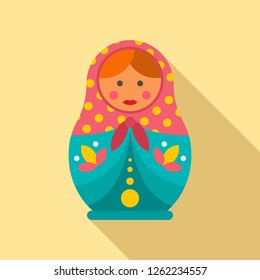 Female nesting doll icon. Flat illustration of female nesting doll vector icon for web design