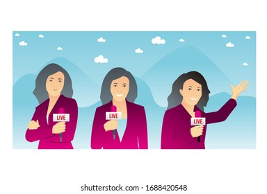 female news reporter icon pack
