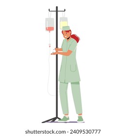 Female Nurse with Dropper. Woman In The Nursing Profession Dedicates Herself To Caring For Others. Her Expertise, Kindness, And Empathy Make A Positive Impact On Patients Well-being And Recovery