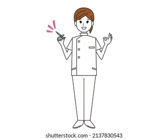 Female nurse. health care worker. Vector illustration.
