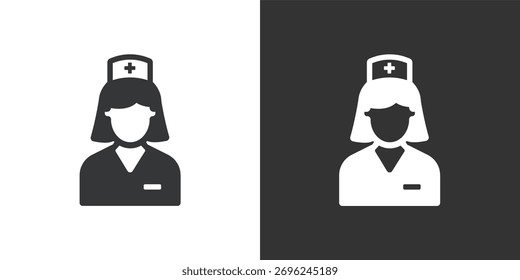 Icono de Enfermera. Icono de la serie de glifos sólidos