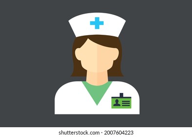A female nurse icon vector template for use
