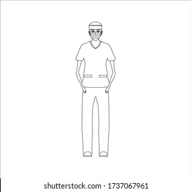 female nurse. illustration for web and mobile design.