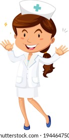 Female nurse in uniform cartoon character illustration