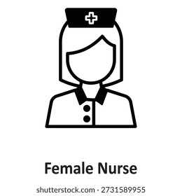 Female Nurse Vetor Ícone que pode facilmente modificar ou editar

