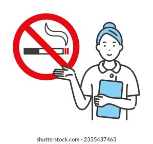 A female nurse who introduces smoking cessation treatment.