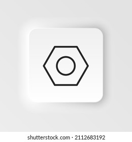 Female, nut vector icon. Element of design tool for mobile concept and web apps vector. Thin neumorphic style vector icon for website design