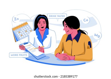 Female nutritionist doctor giving nutrition plan