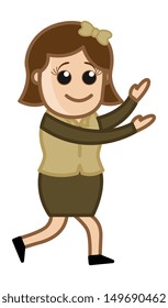 Female in Office - Business Cartoon Character Vector